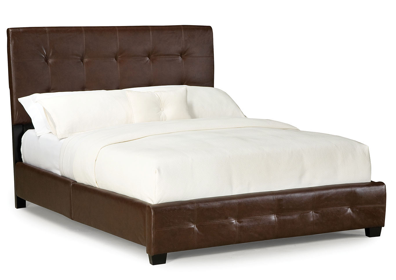 Madison Square Brown Queen Upholstered Platform Bed,Standard