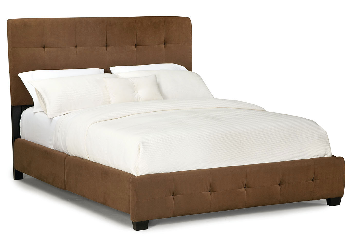 Madison Square Brown King Upholstered Platform Bed,Standard