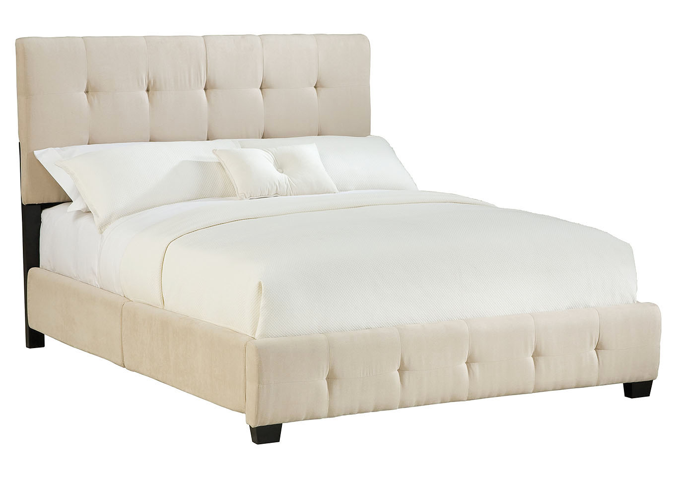 Madison Square Taupe Queen Upholstered Platform Bed,Standard