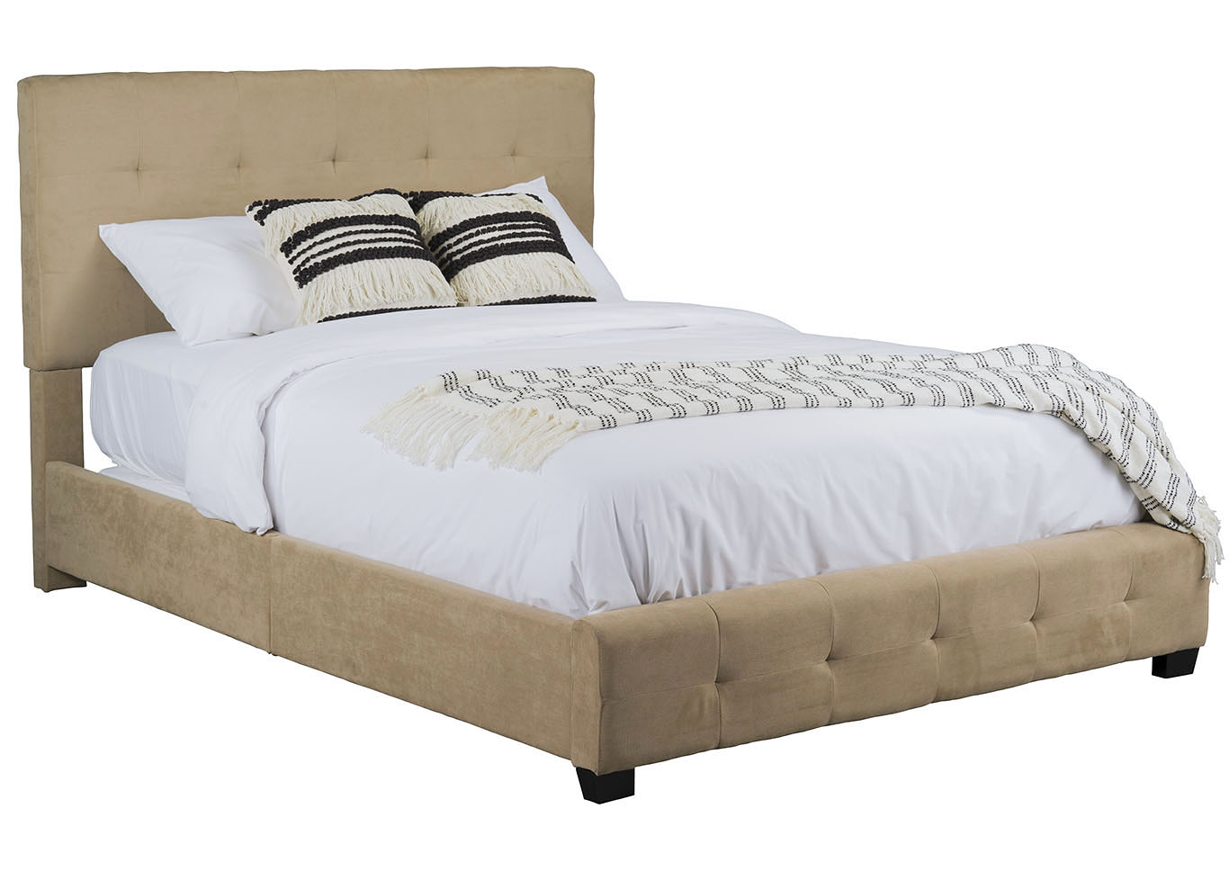 Madison Square Sand Queen Upholstered Platform Bed,Standard