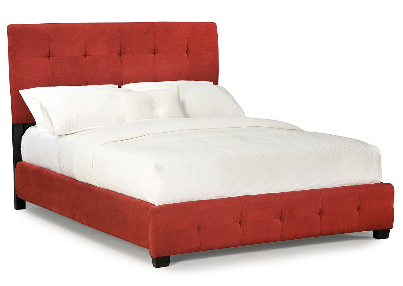 Madison Square Red King Upholstered Platform Bed,Standard