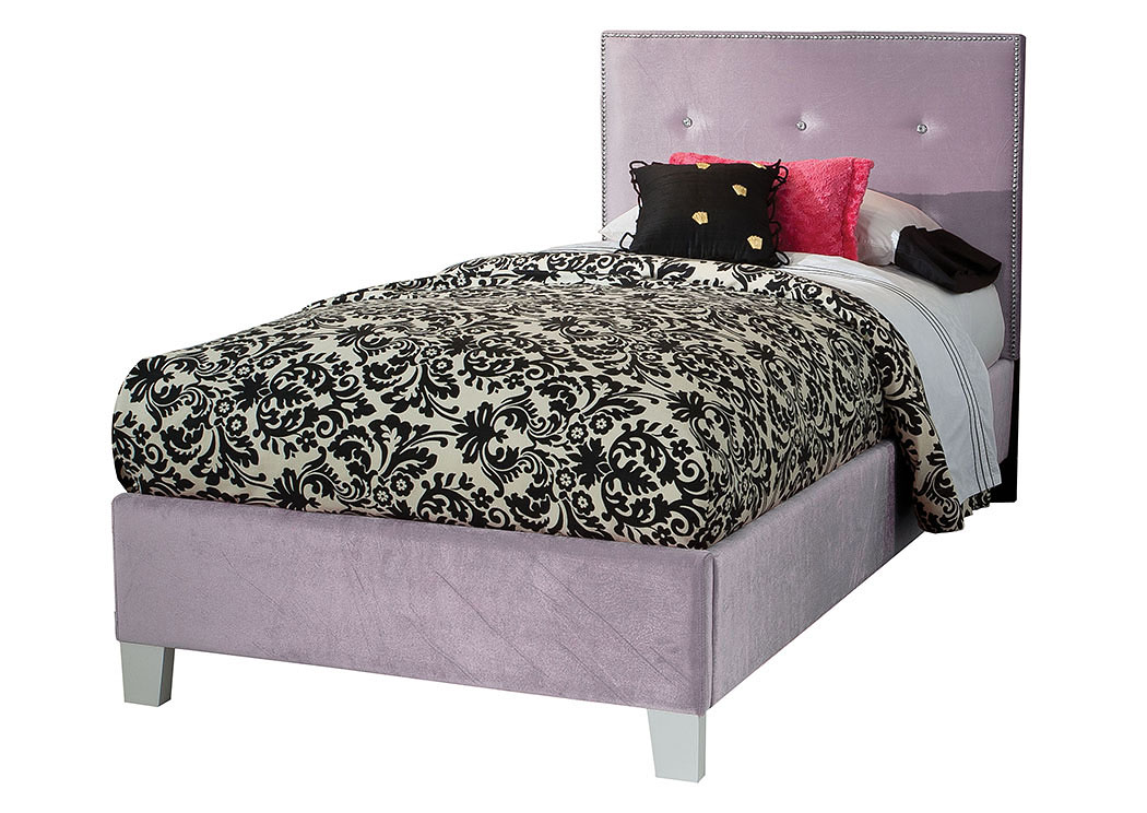 Young Parisian Lavender Twin Upholstered Bed,Standard