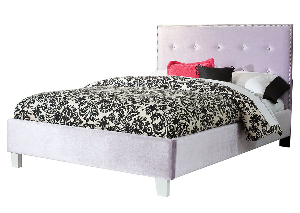 Young Parisian Lavender Full Upholstered Bed,Standard