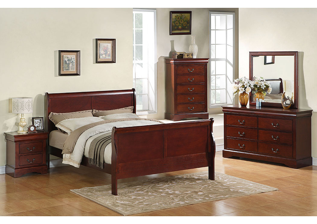 Lewiston Queen Sleigh Bed w/Dresser and Mirror,Standard