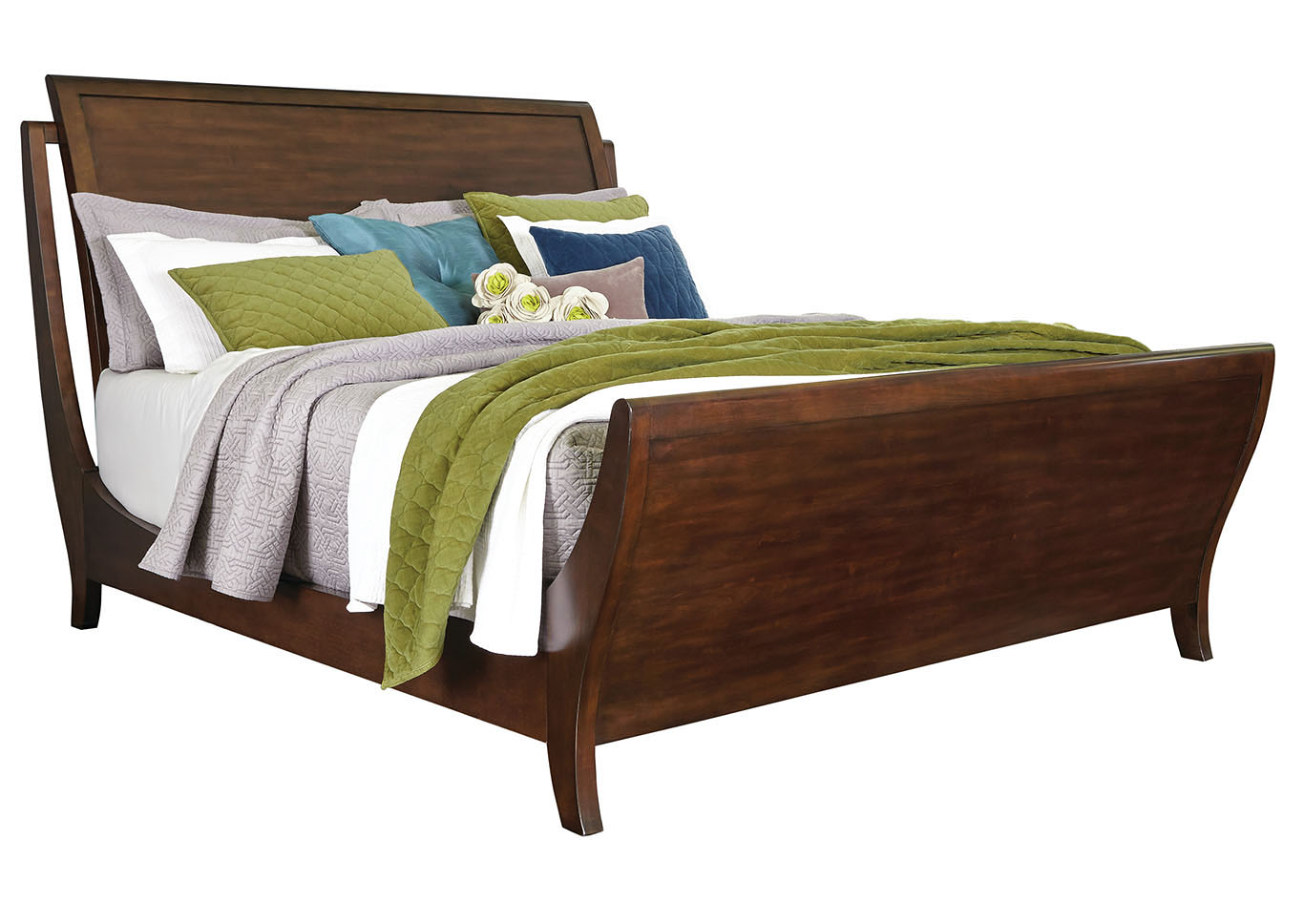 Contour Brown King Sleigh Bed,Standard