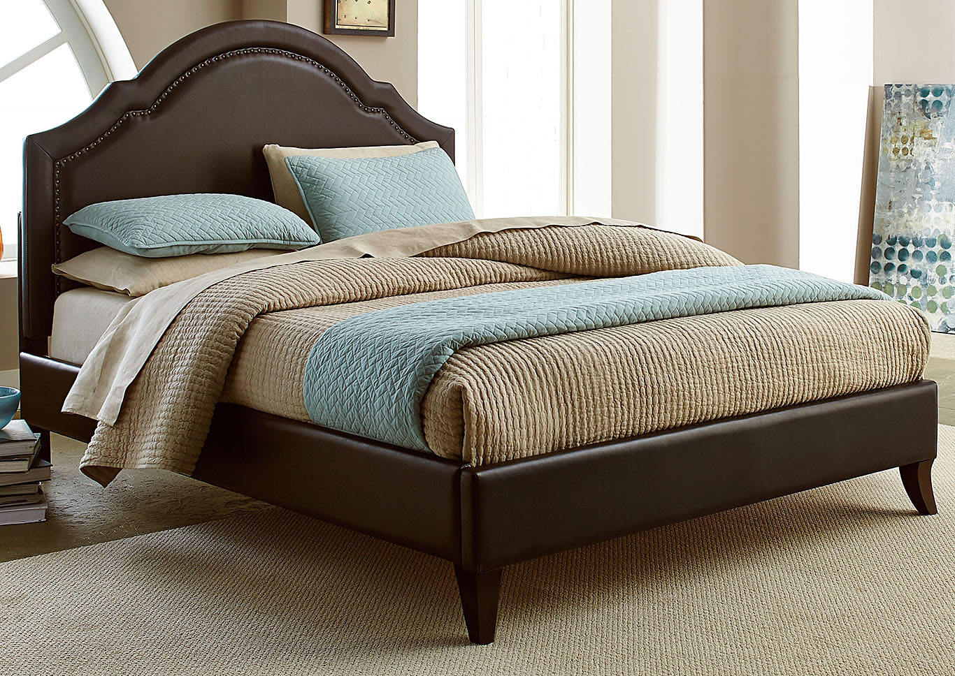 Simplicity Brown Cathedral Queen Bed,Standard