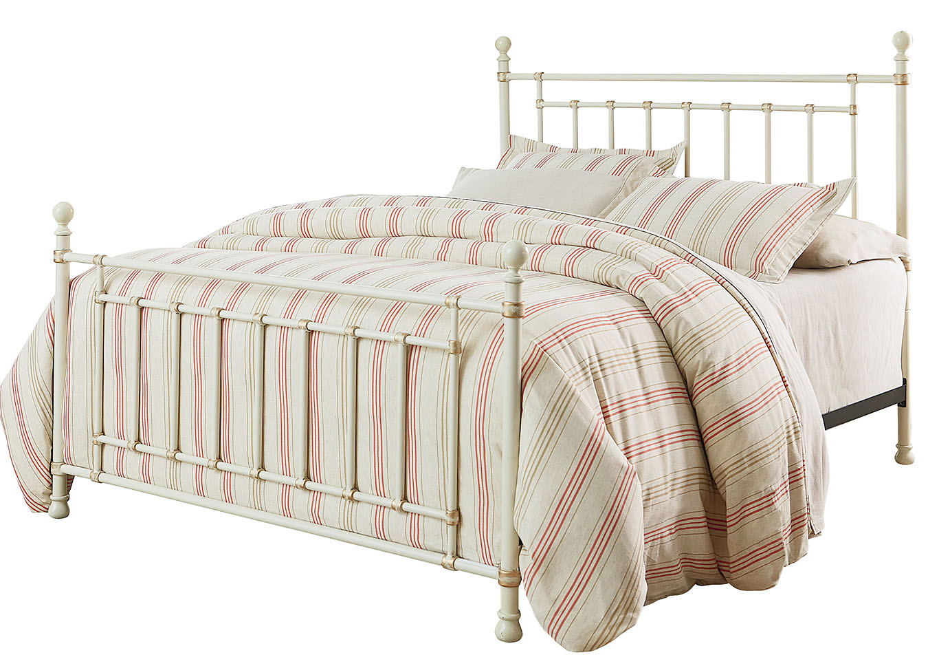 Bennington White Queen Metal Bed,Standard