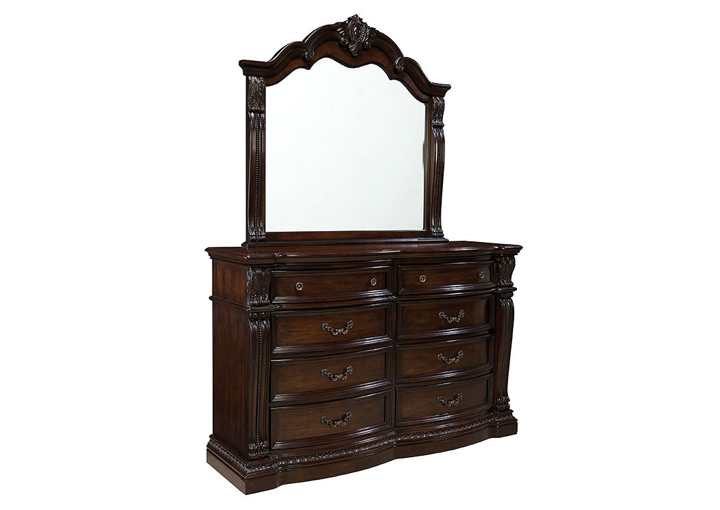 Churchill Brown Dresser and Mirror,Standard