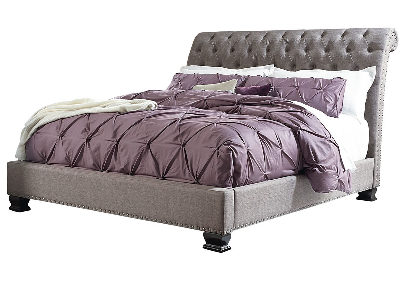 Garrison Charcoal King Upholstered Bed,Standard