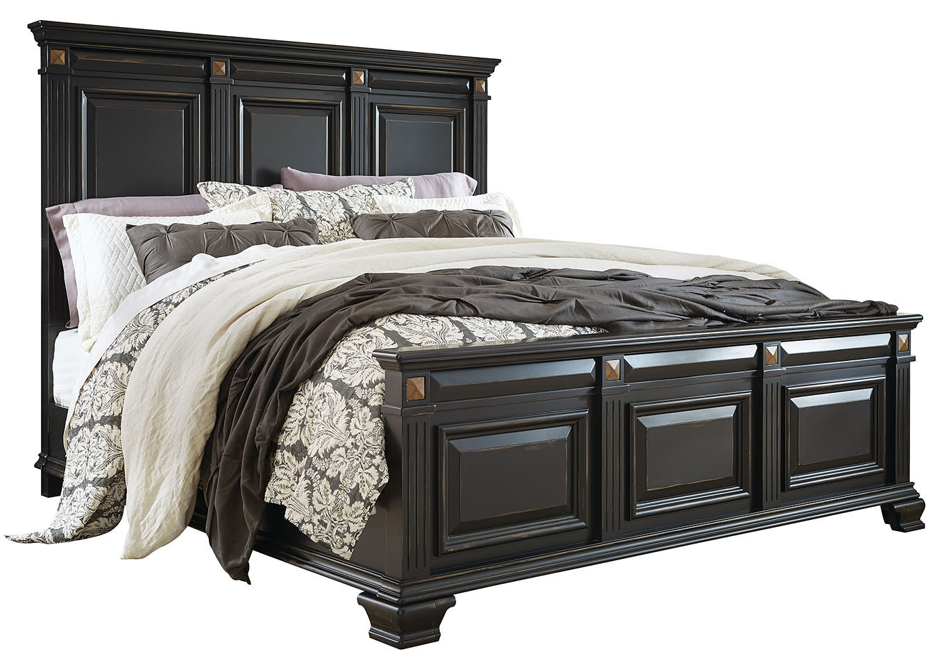 Passages Black King Panel Bed,Standard