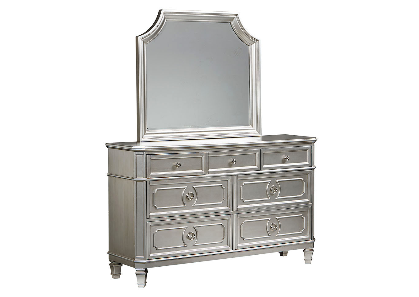 Windsor Silver Dresser and Mirror,Standard