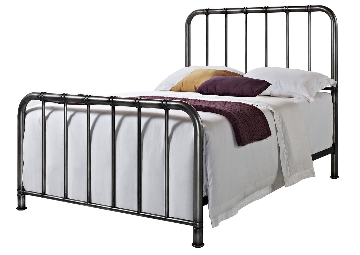 Tristen Grey Full Metal Bed,Standard