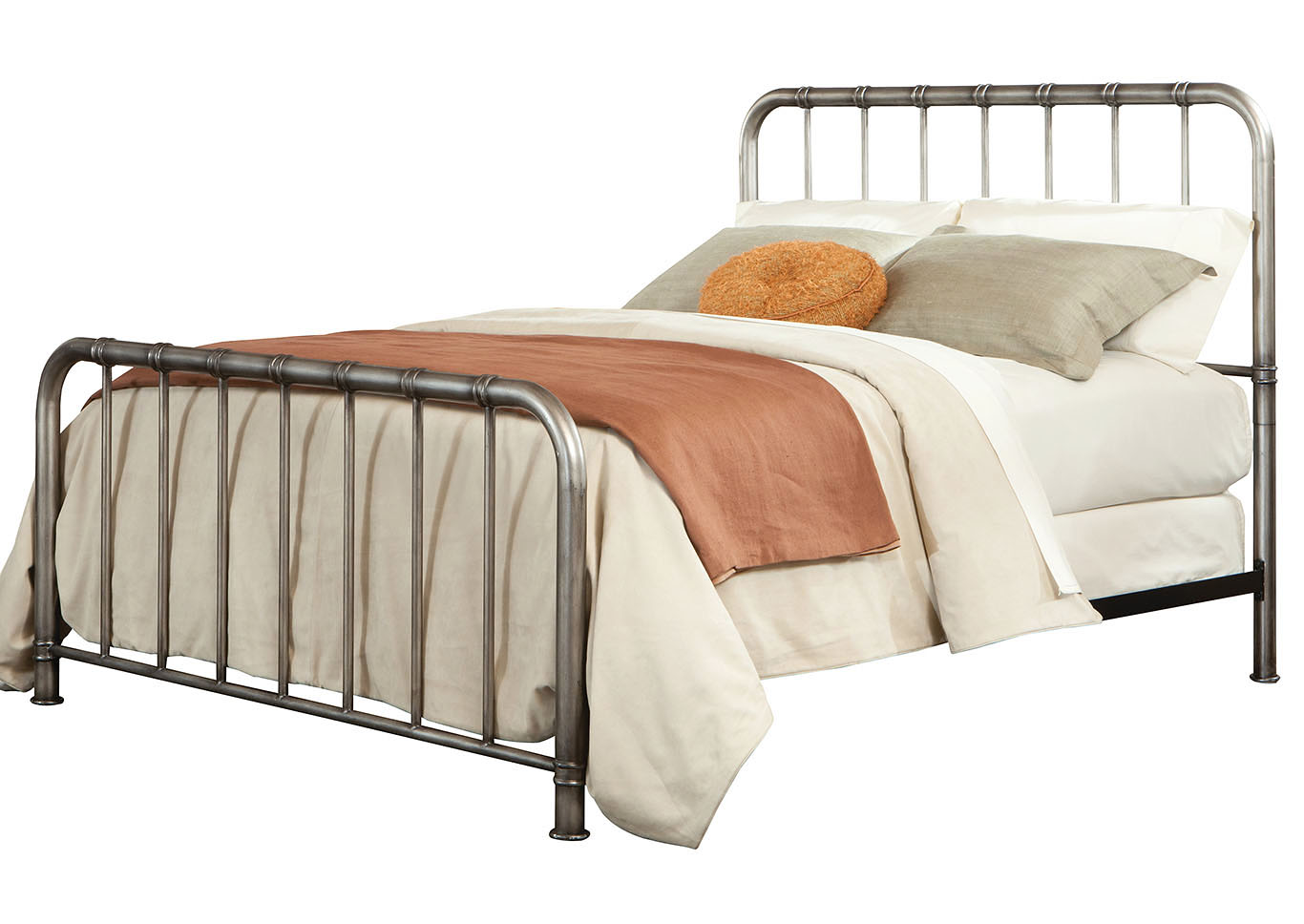 Tristen Grey King Metal Bed,Standard