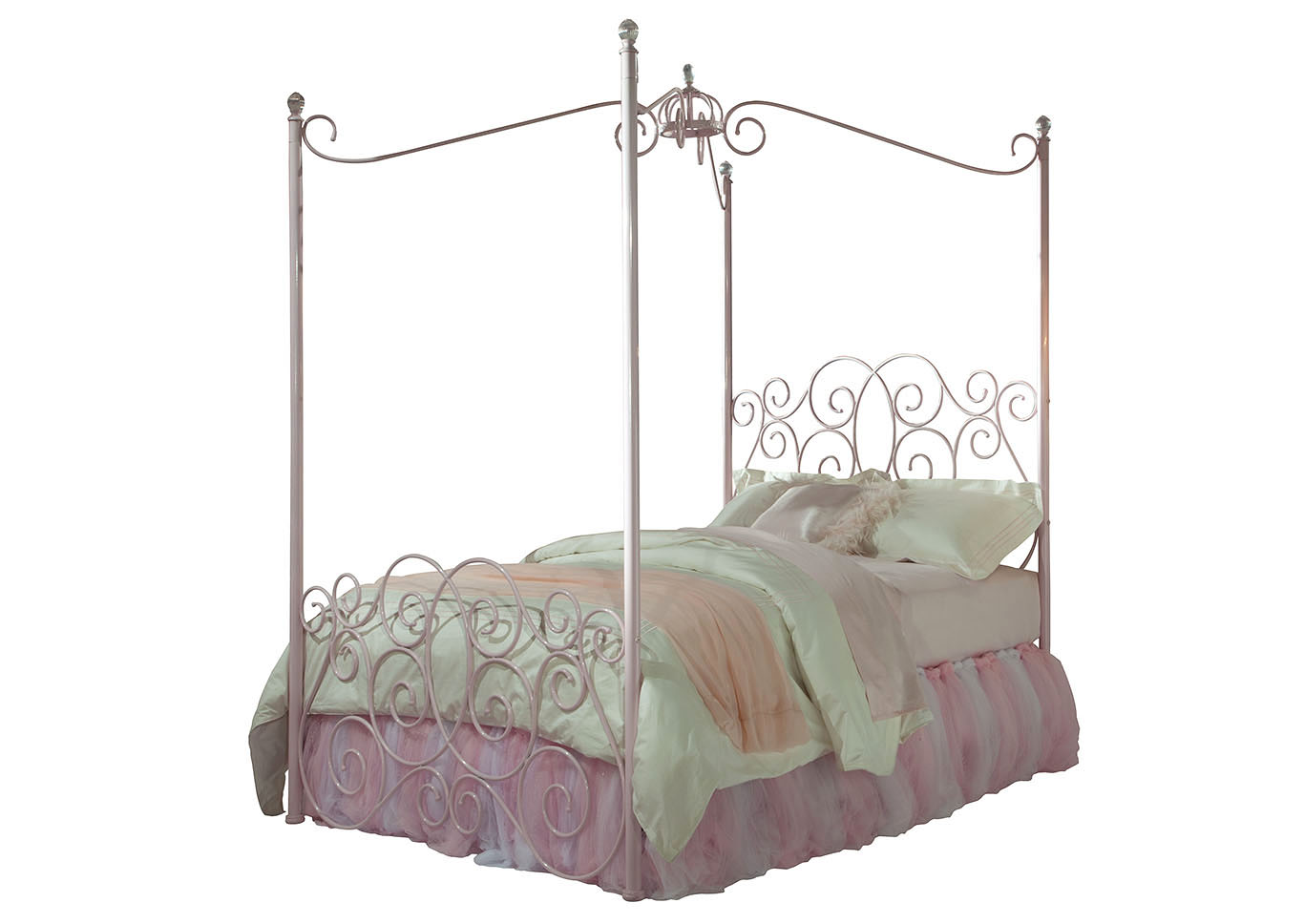 Princess Pink Full Canopy Bed,Standard