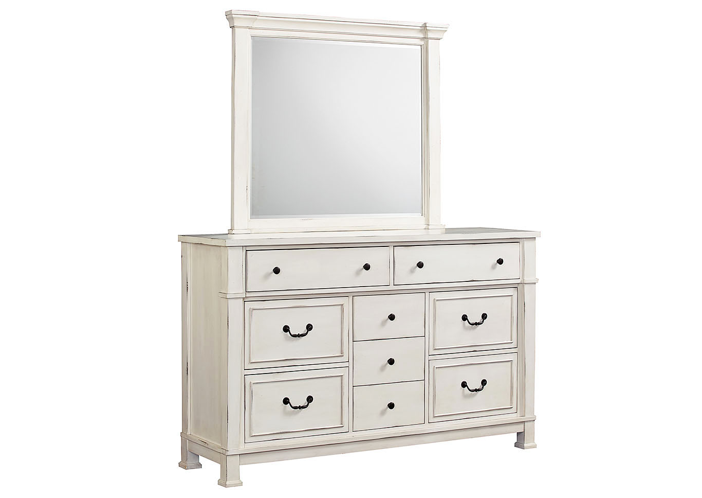 Chesapeake Bay White Dresser and Mirror,Standard