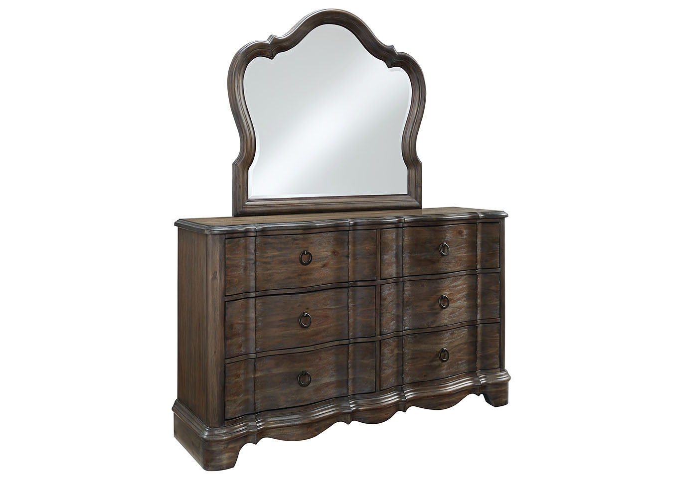 Parliament Brown Dresser and Mirror,Standard