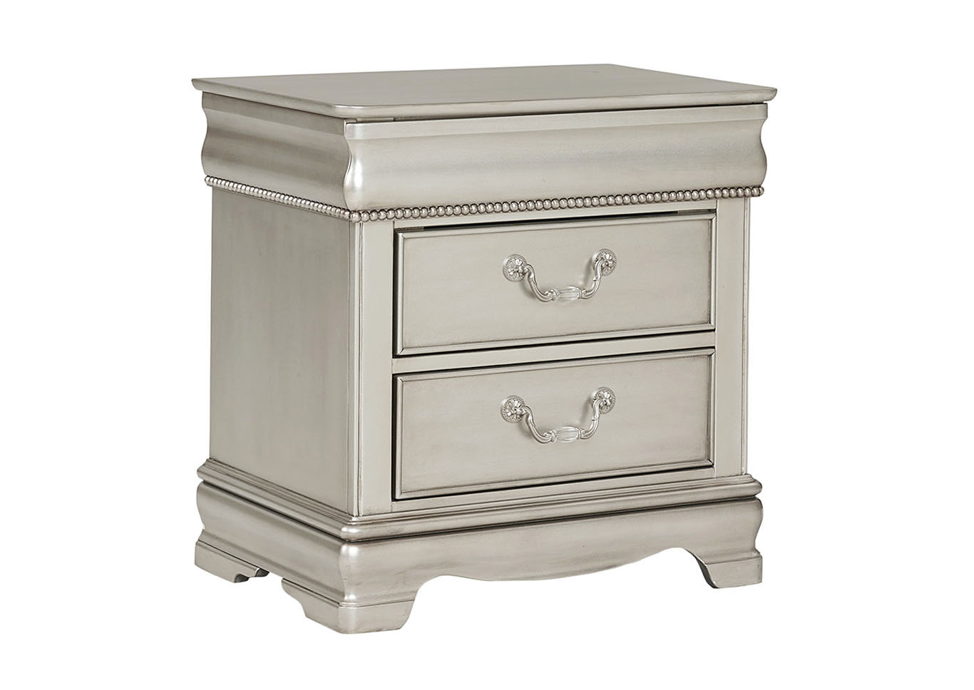 Jessica Silver Nightstand,Standard