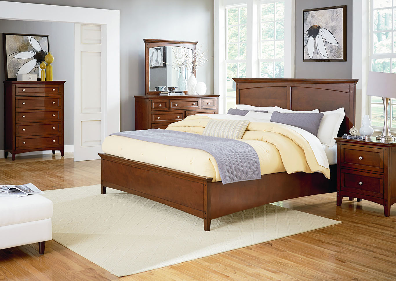 Cooperstown Brown Queen Panel Bed w/Dresser and Mirror,Standard