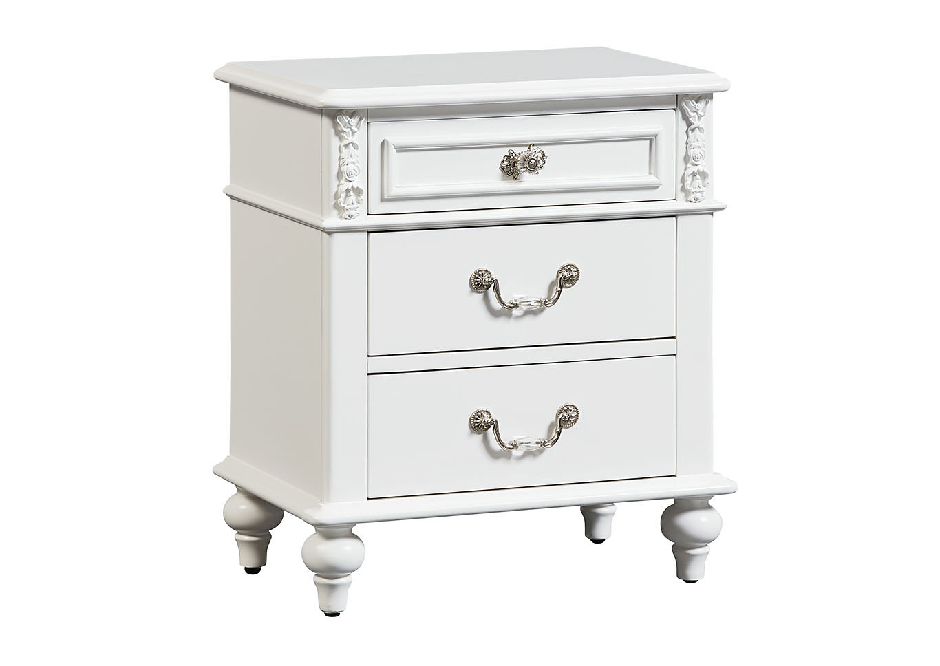 Olivia White Nightstand,Standard