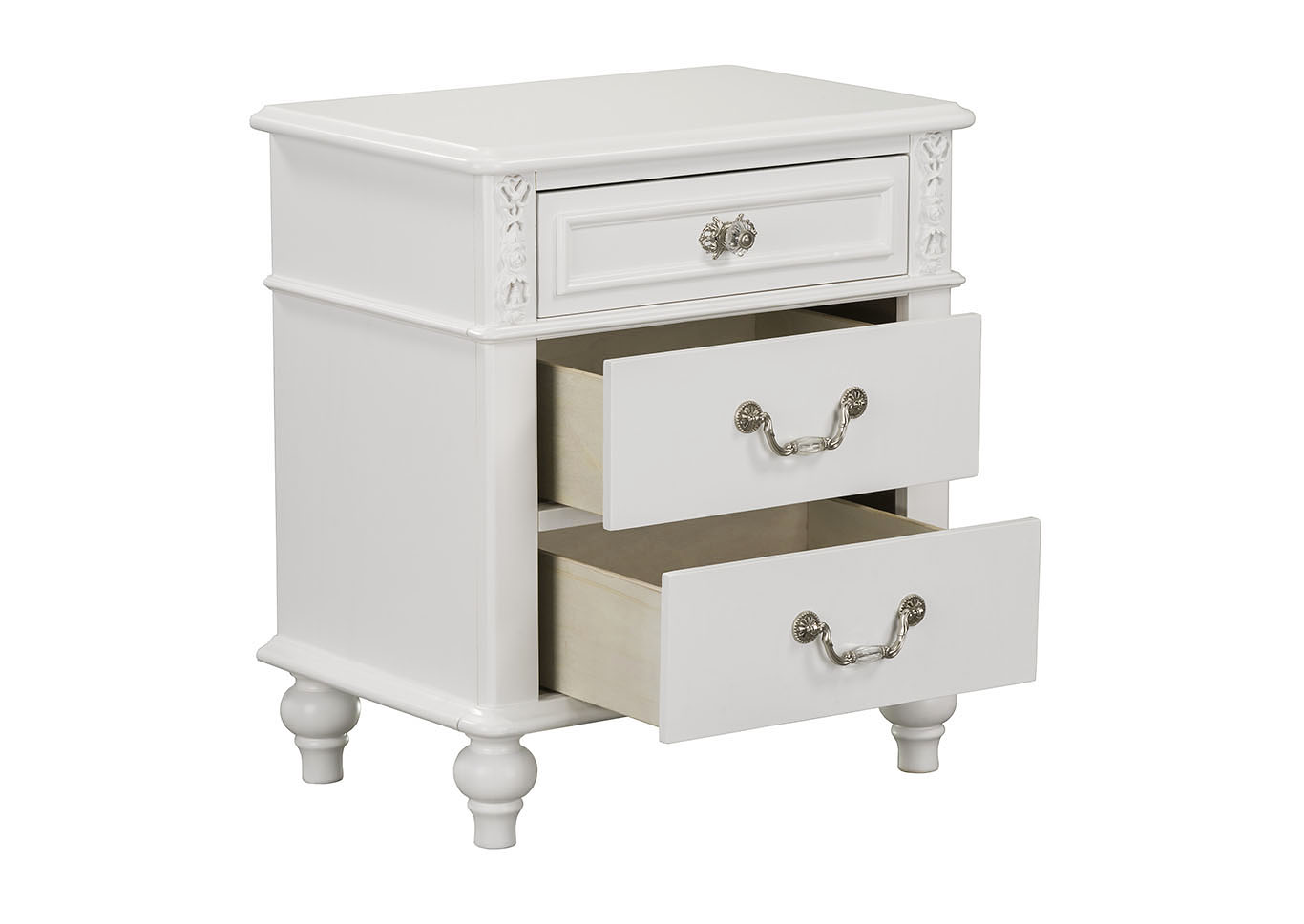 Olivia White Nightstand,Standard