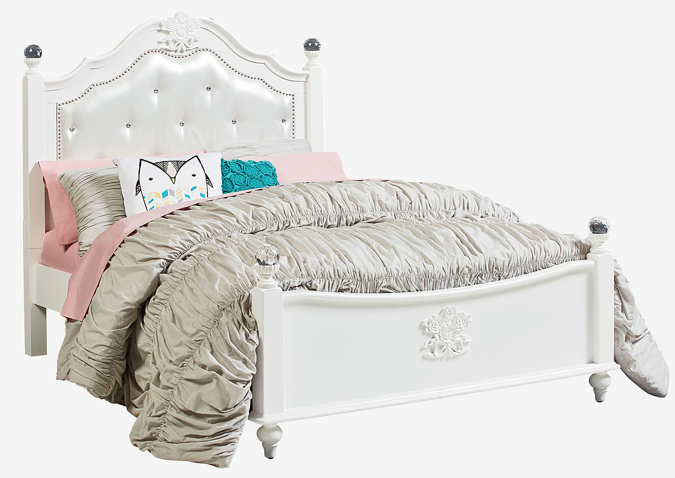 Olivia White Full Poster Bed,Standard