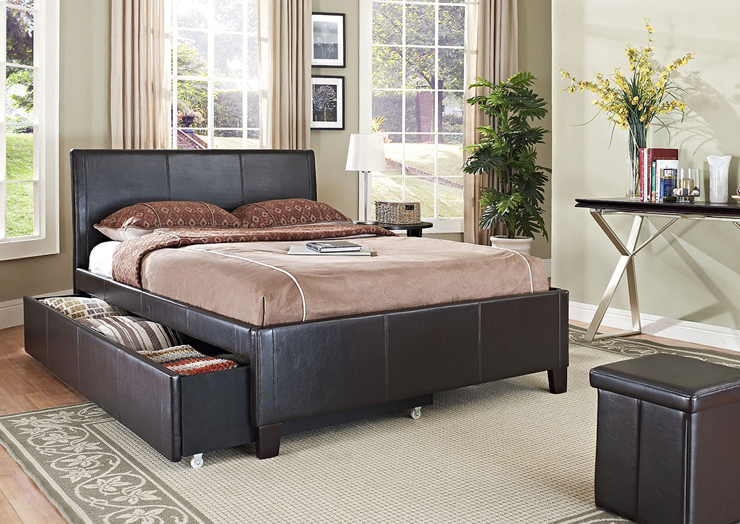 New York Brown Full Trundle Bed,Standard