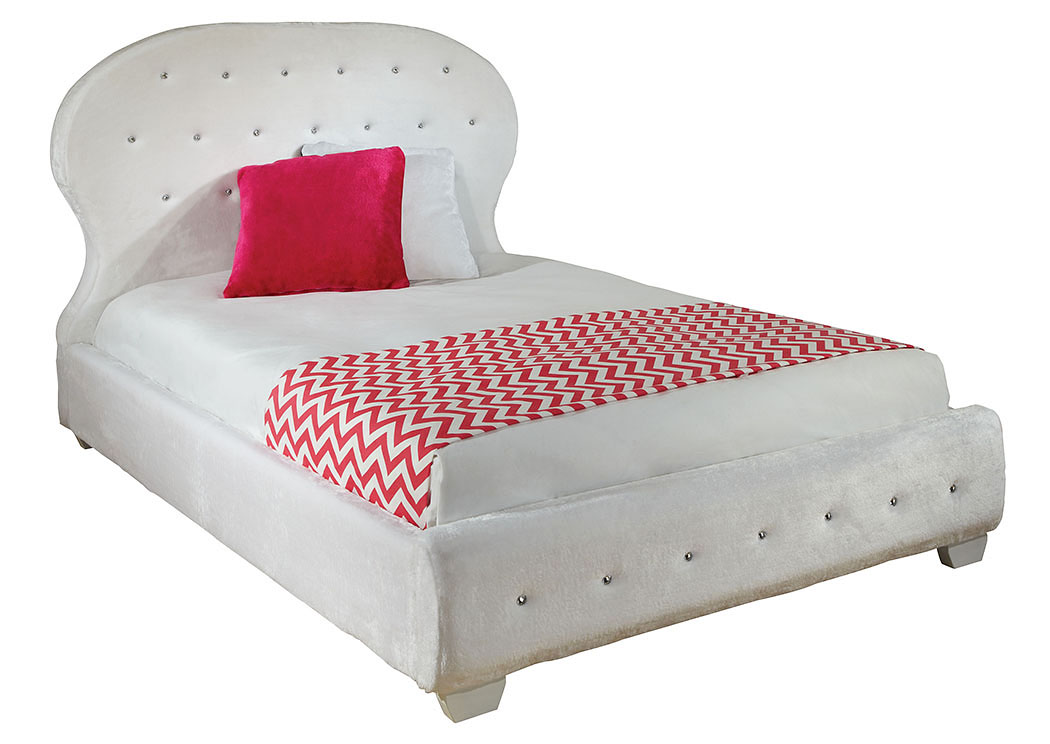 Marilyn White Twin Upholstered Bed,Standard