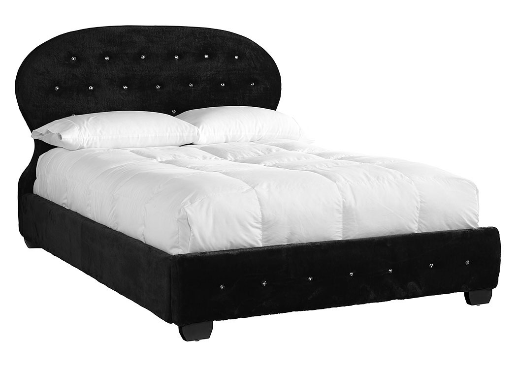 Marilyn Black Full Upholstered Bed,Standard