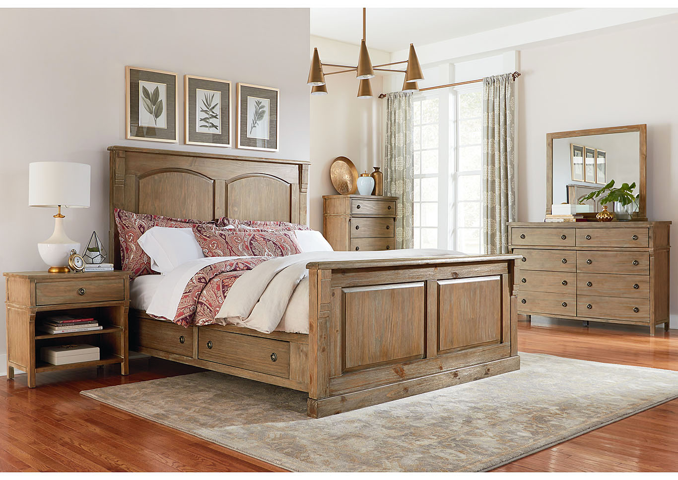 Savannah Court Brown Queen Storage Bed,Standard