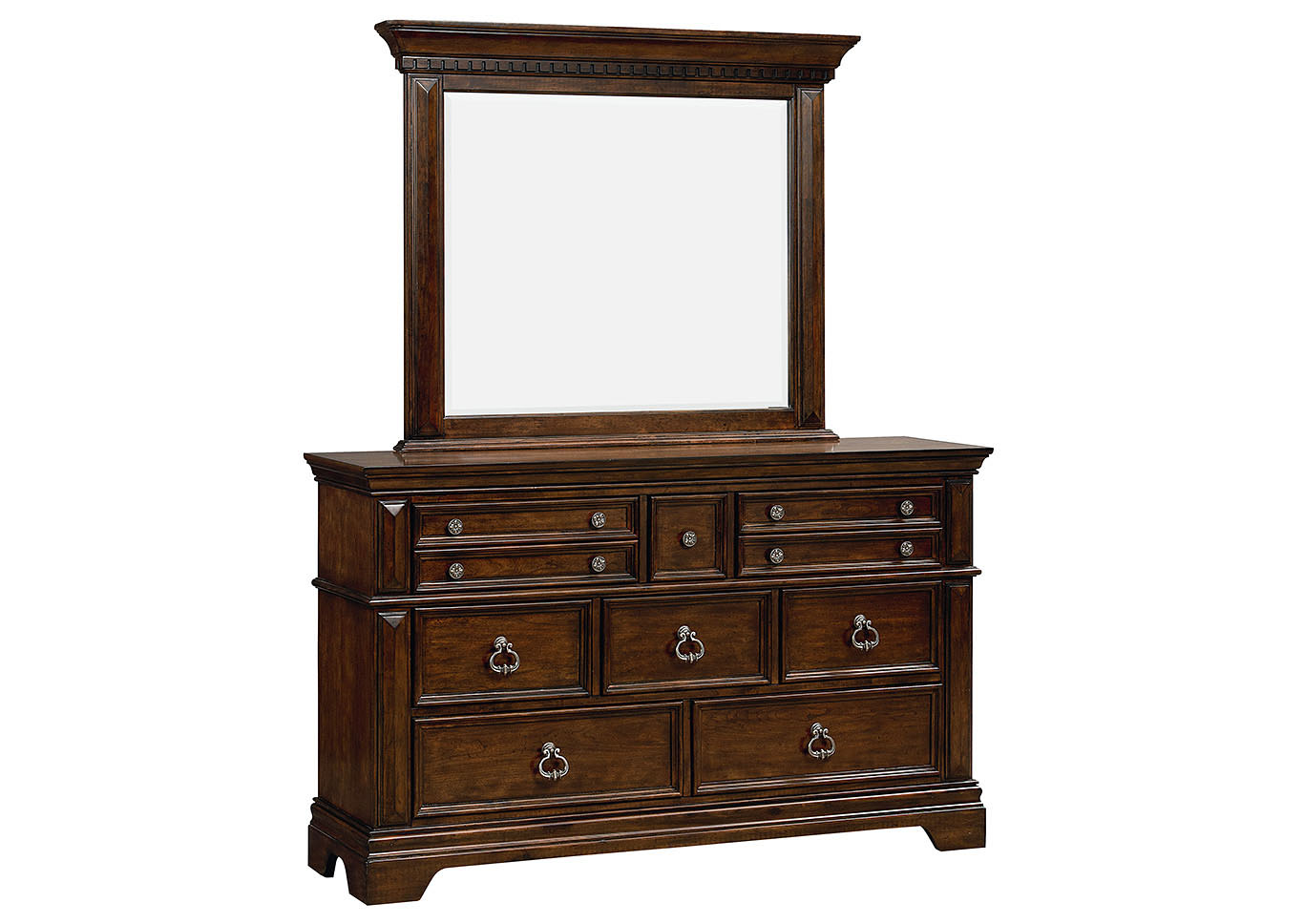 Charleston Brown Dresser and Mirror,Standard