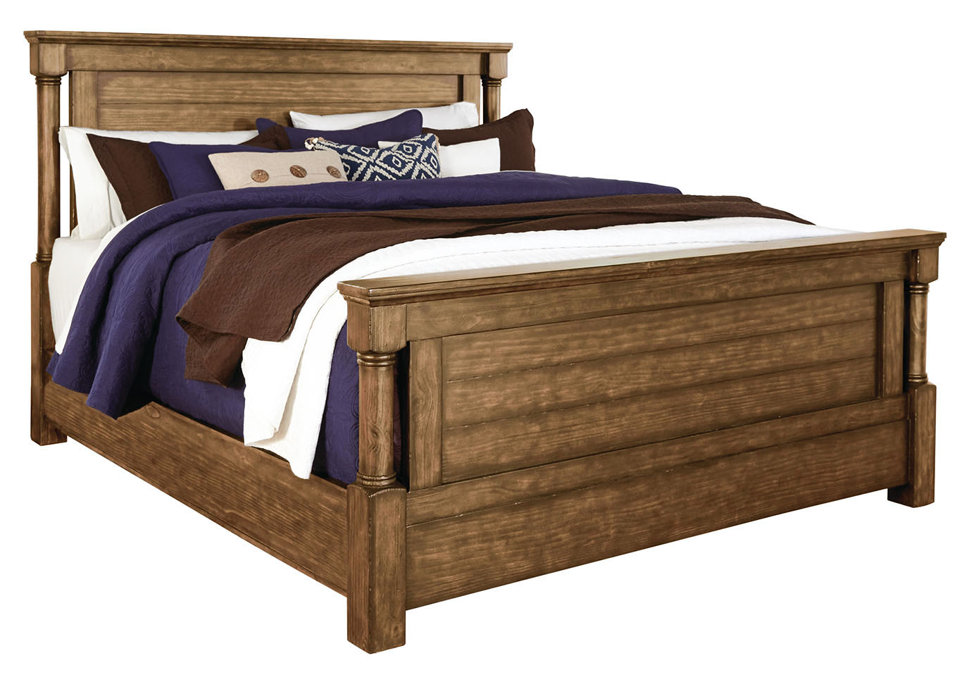 Augusta Court Brown King Panel Bed,Standard