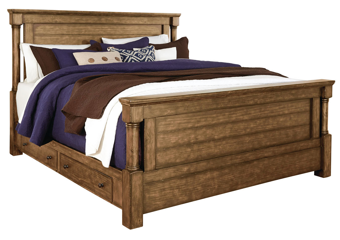 Augusta Court Brown Queen Storage Bed,Standard