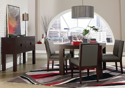 Image for Couture Elegance Square Dining Table w/4 Gray Side Chair