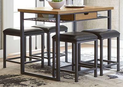 Image for Ridgewood Black Bar Table w/4 Stool