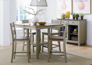 Image for Pendwood Sage Brown Counter Table w/4 Counter Chair