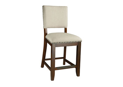 Image for Omaha Brown/White Uphosltered Bar Stool (Set of 2)