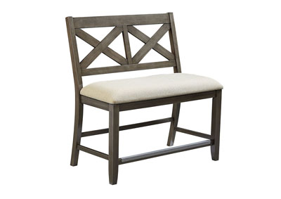 Image for Omaha Gray Counter Backed Bench