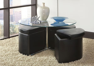 Image for Cosmo Glass Occasional Table w/4 Ottoman