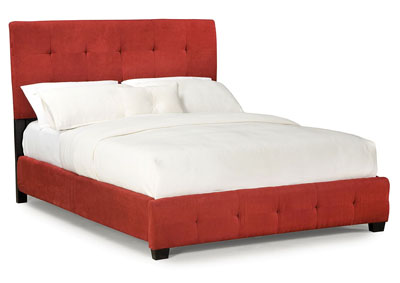 Image for Madison Square Red Queen Upholstered Platform Bed