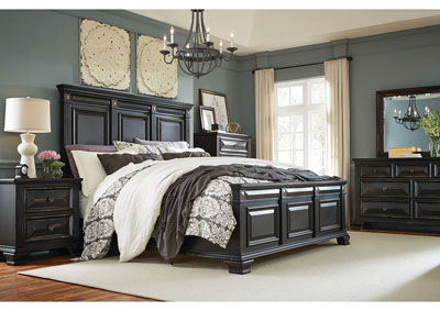 Image for Passages Black King Panel Bed w/Dresser and Mirror