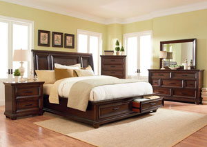 Image for Vineyard Brown Queen Storage Bed w/Dresser and Mirror