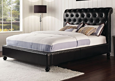 Image for Stanton Bed-N-Box Black Queen Upholstered Bed