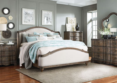 Image for Parliament Brown/Beige Queen Upholstered Platform Bed w/Dresser and Mirror