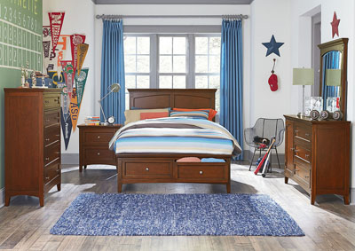 Image for Cooperstown Brown Twin Storage Bed w/Dresser and Mirror