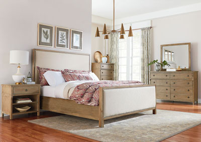 Image for Savannah Court Brown Queen Upholstered Panel Bed