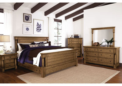 Image for Augusta Court Brown Queen Storage Bed w/Dresser and Mirror