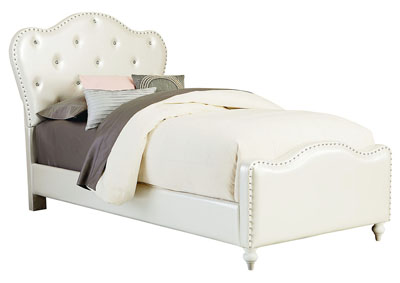 Image for Caroline White Twin Uphosltered Bed