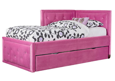 Image for Avery Pink Twin Corner Bed w/Trundle