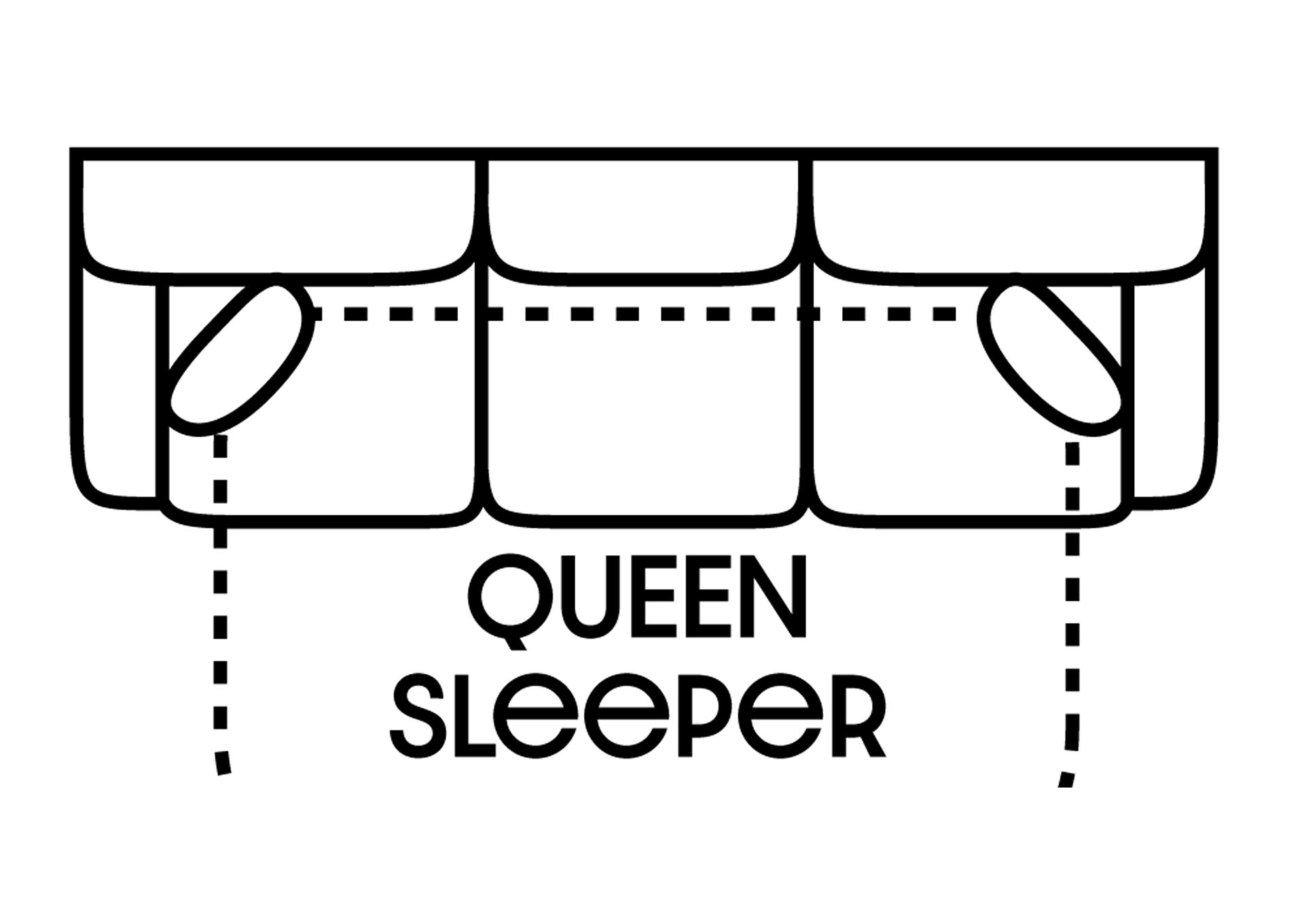 Standard Queen Fabric Sleeper Sofa Gel w/ 2 Pillows,Stanton