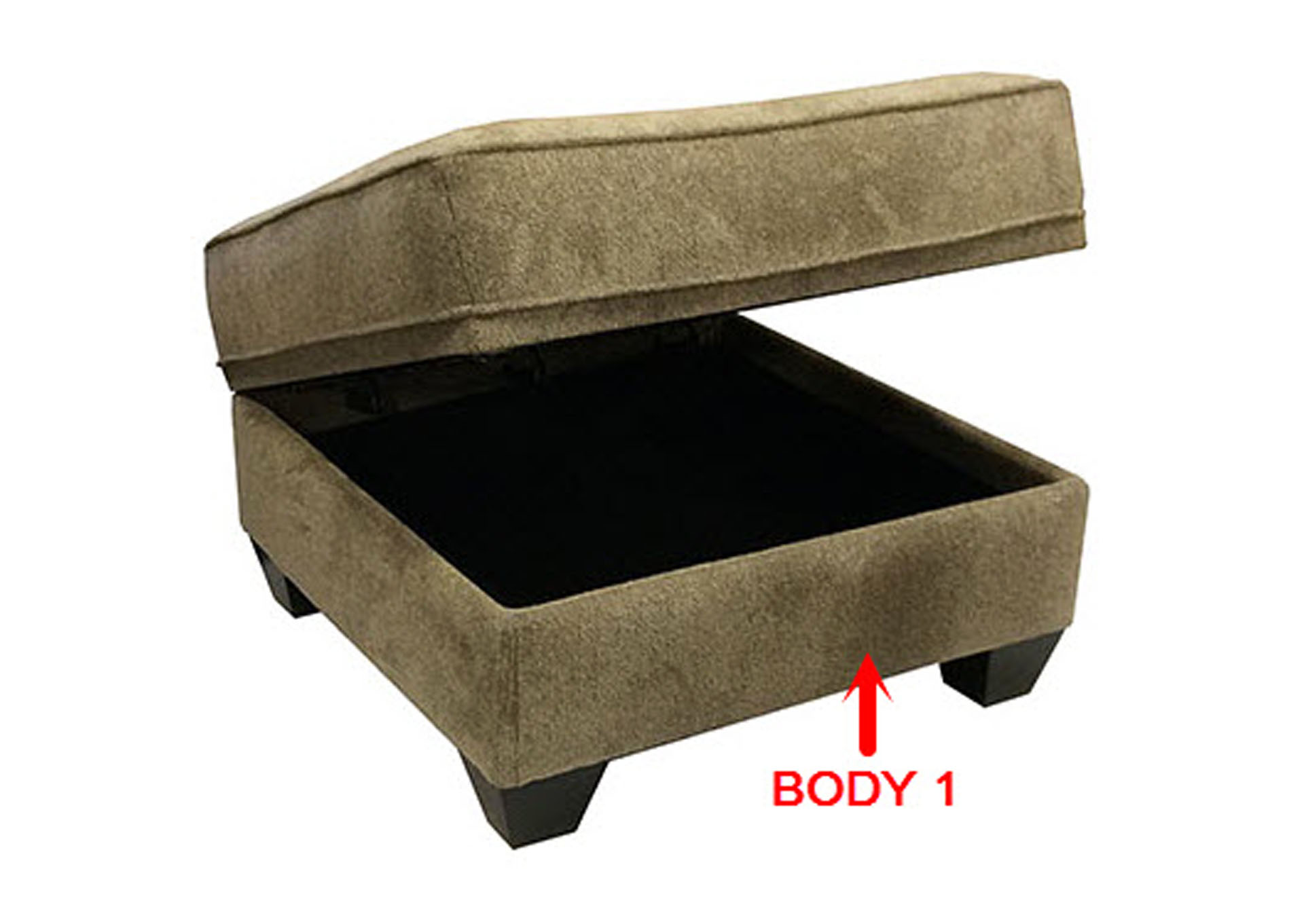 Performance Sm. Square Storage Ottoman,Stanton